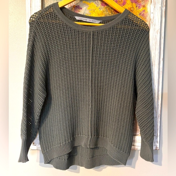 Athleta Sweaters - Athleta Amity Pullover 3/4 Sleeve Knit Sweater Olive Women's Size XS EUC!!
